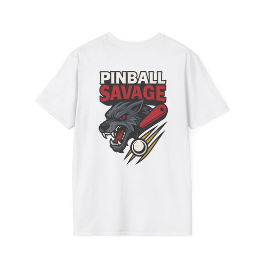 The Pinball Foundry Pinball Savage Beast, Gaming T-Shirt, Unisex Softstyle T-Shirt, Perfect Gift for Gamers, Casual Wear, Pinball Lover Apparel