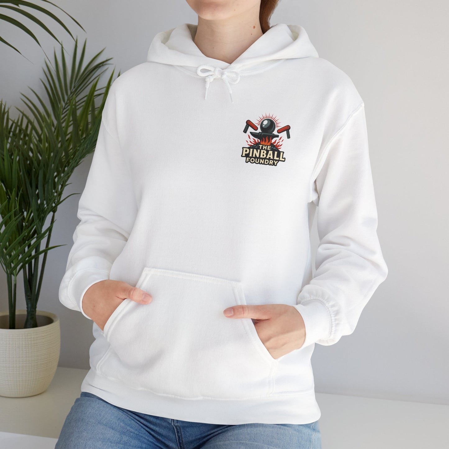 The Pinball Foundry Hoodie, Gaming Sweatshirt, Unisex Hooded Sweatshirt, Perfect Gift for Gamers, Casual Wear, Arcade Lover Apparel