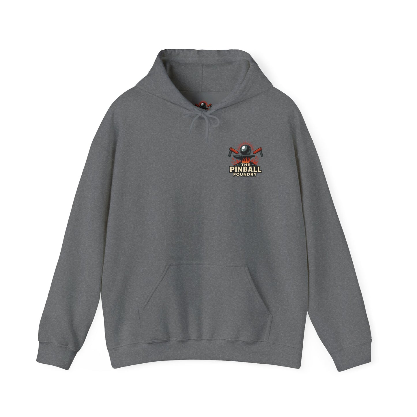 The Pinball Foundry Hoodie, Gaming Sweatshirt, Unisex Hooded Sweatshirt, Perfect Gift for Gamers, Casual Wear, Arcade Lover Apparel