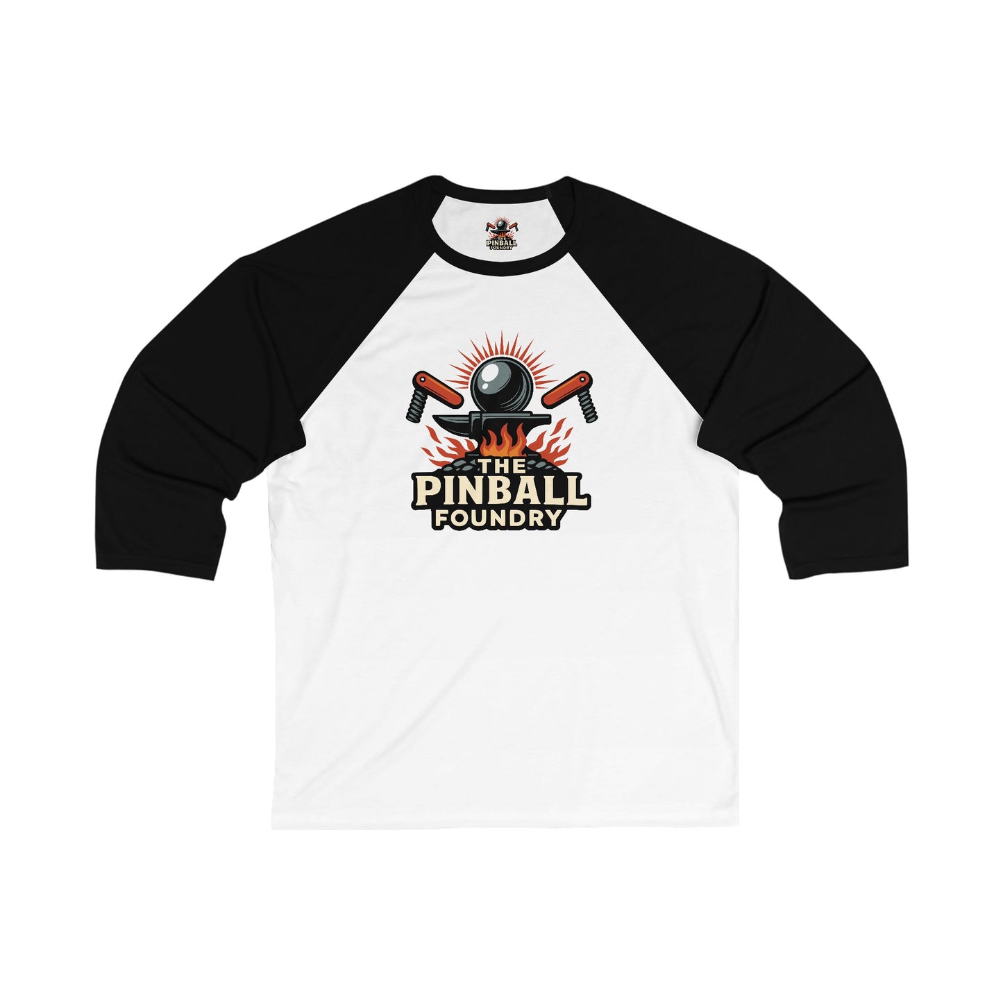 The Pinball Foundry Unisex Baseball Tee - Perfect Gift for Gamers, Casual Wear, Summer Outings, Birthday, Sports Events