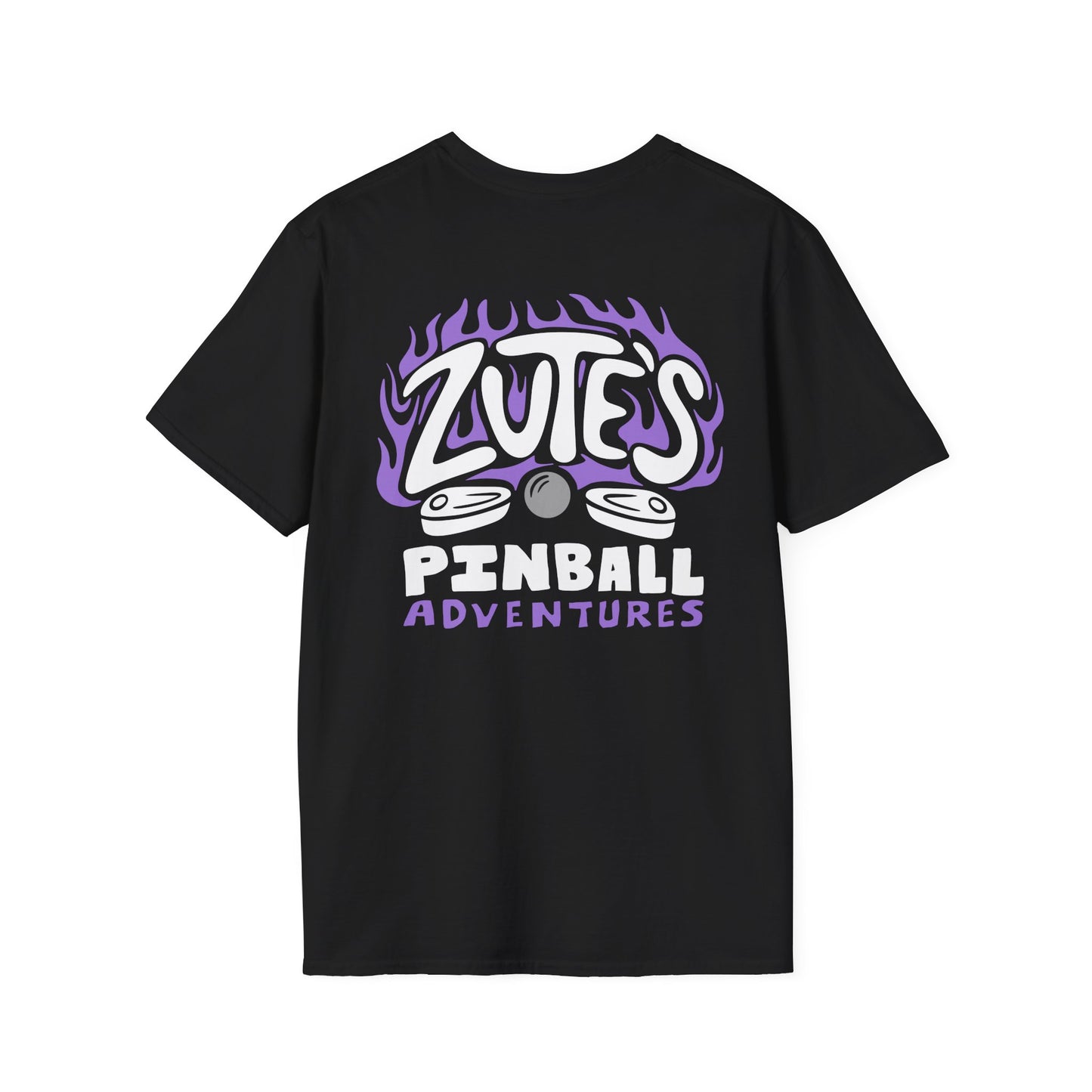Zut's Pinball Adventures, Gaming T-Shirt, Unisex Softstyle T-Shirt, Perfect Gift for Gamers, Casual Wear, Pinball Lover Apparel
