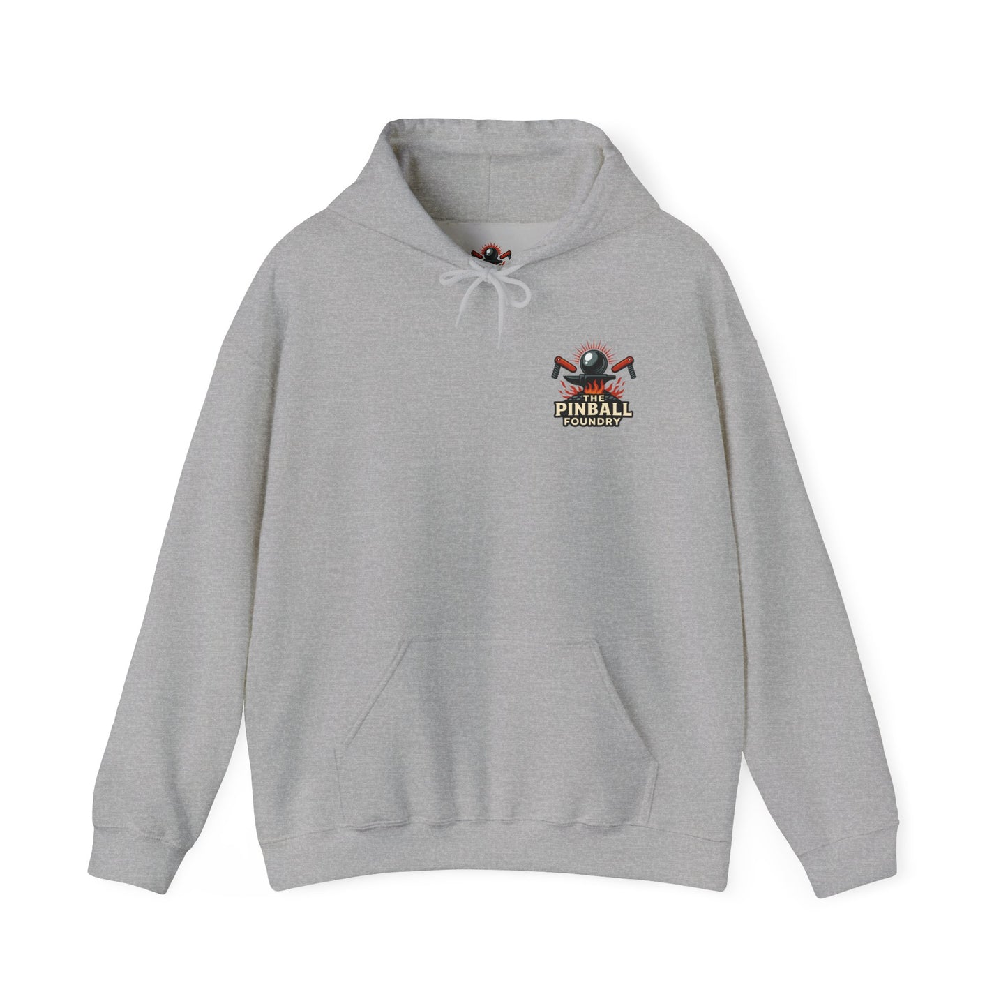 The Pinball Foundry Hoodie, Gaming Sweatshirt, Unisex Hooded Sweatshirt, Perfect Gift for Gamers, Casual Wear, Arcade Lover Apparel