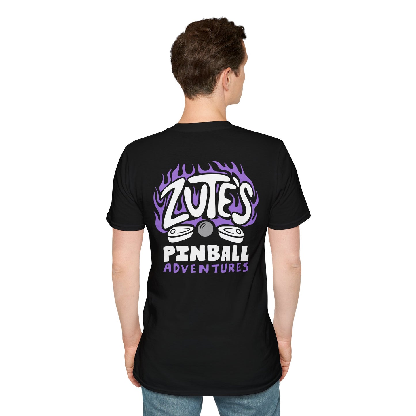 Zut's Pinball Adventures, Gaming T-Shirt, Unisex Softstyle T-Shirt, Perfect Gift for Gamers, Casual Wear, Pinball Lover Apparel