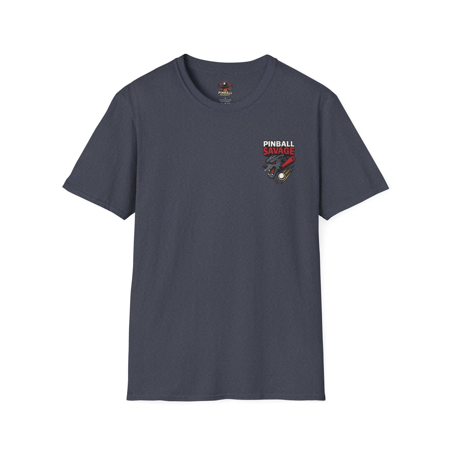 The Pinball Foundry Pinball Savage Beast, Gaming T-Shirt, Unisex Softstyle T-Shirt, Perfect Gift for Gamers, Casual Wear, Pinball Lover Apparel