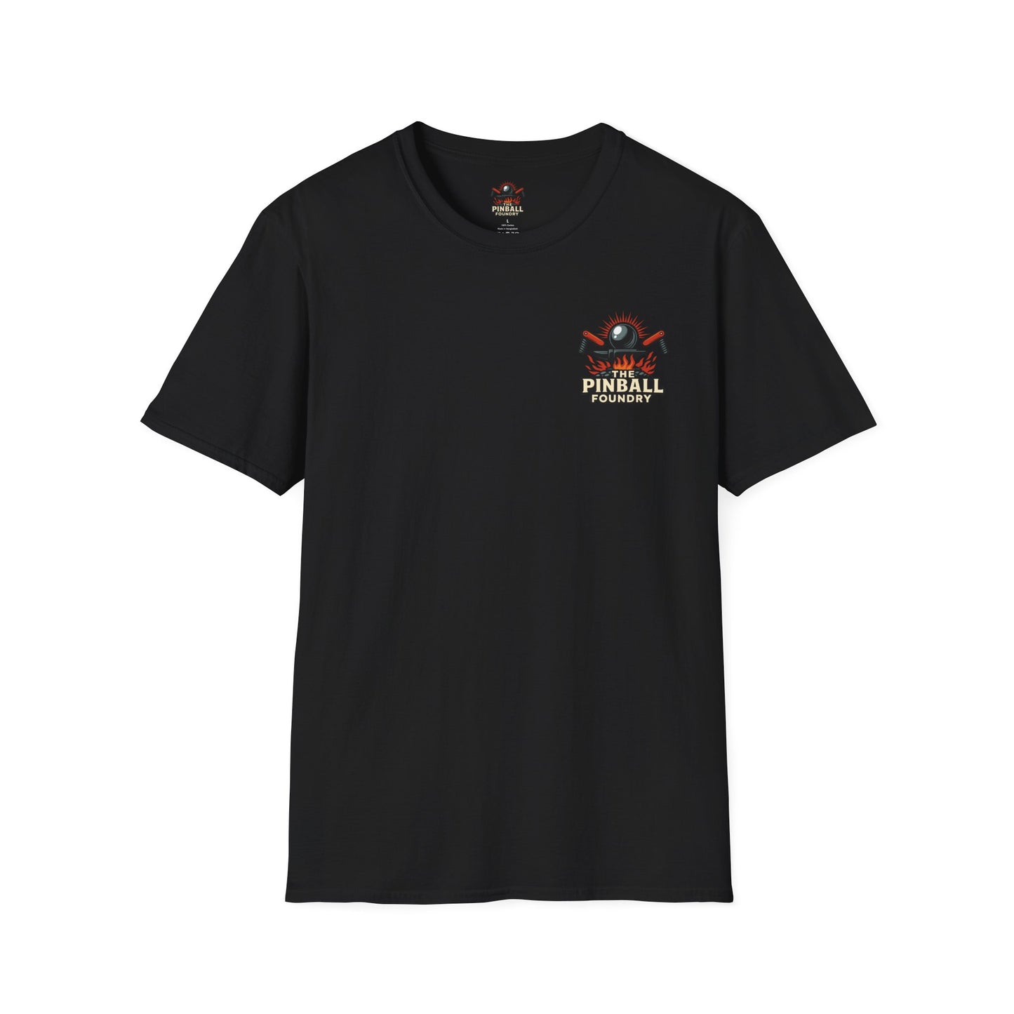 The Pinball Foundry Modded By Pinball Foundry, Gaming T-Shirt, Unisex Softstyle T-Shirt, Perfect Gift for Gamers, Casual Wear, Pinball Lover Apparel
