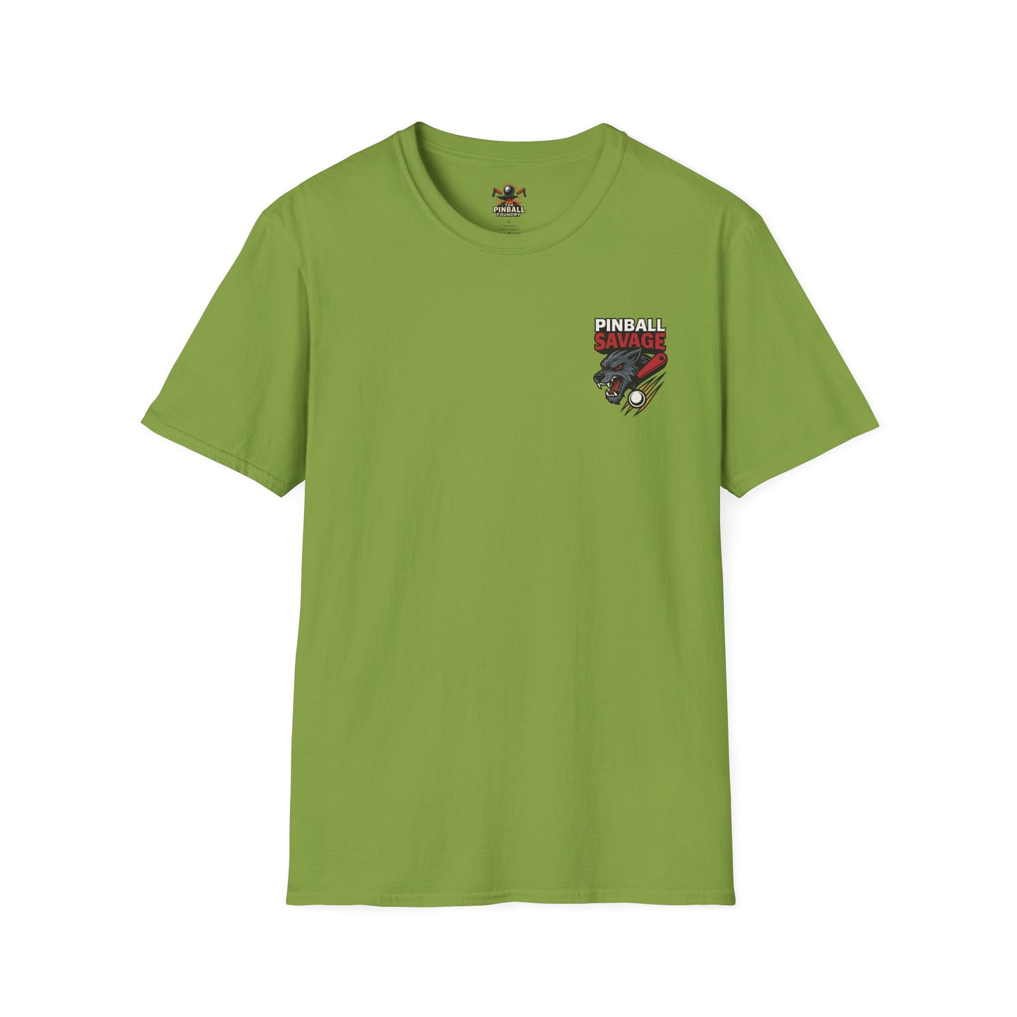 The Pinball Foundry Pinball Savage Beast, Gaming T-Shirt, Unisex Softstyle T-Shirt, Perfect Gift for Gamers, Casual Wear, Pinball Lover Apparel