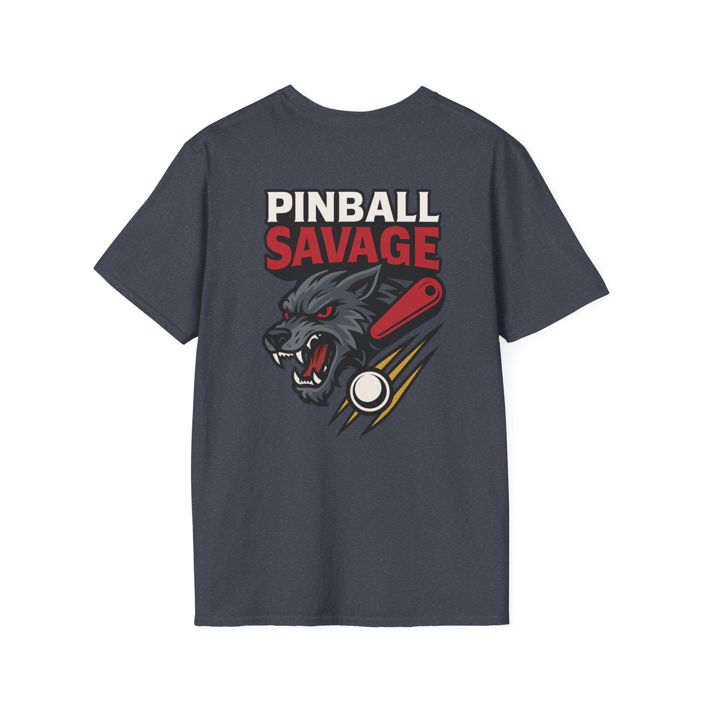 The Pinball Foundry Pinball Savage Beast, Gaming T-Shirt, Unisex Softstyle T-Shirt, Perfect Gift for Gamers, Casual Wear, Pinball Lover Apparel