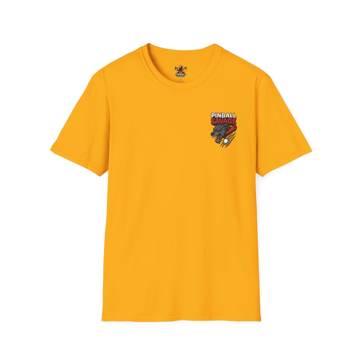 The Pinball Foundry Pinball Savage Beast, Gaming T-Shirt, Unisex Softstyle T-Shirt, Perfect Gift for Gamers, Casual Wear, Pinball Lover Apparel