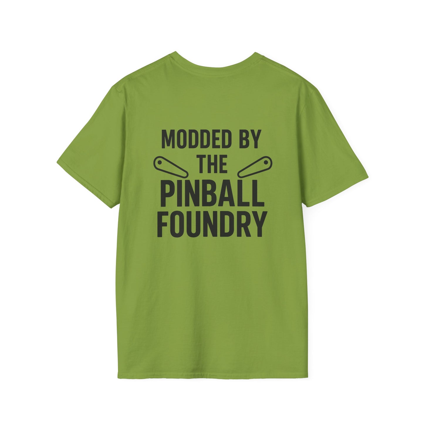 The Pinball Foundry Modded By Pinball Foundry, Gaming T-Shirt, Unisex Softstyle T-Shirt, Perfect Gift for Gamers, Casual Wear, Pinball Lover Apparel
