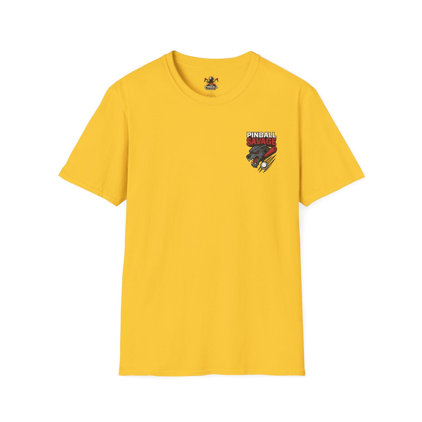 The Pinball Foundry Pinball Savage Beast, Gaming T-Shirt, Unisex Softstyle T-Shirt, Perfect Gift for Gamers, Casual Wear, Pinball Lover Apparel