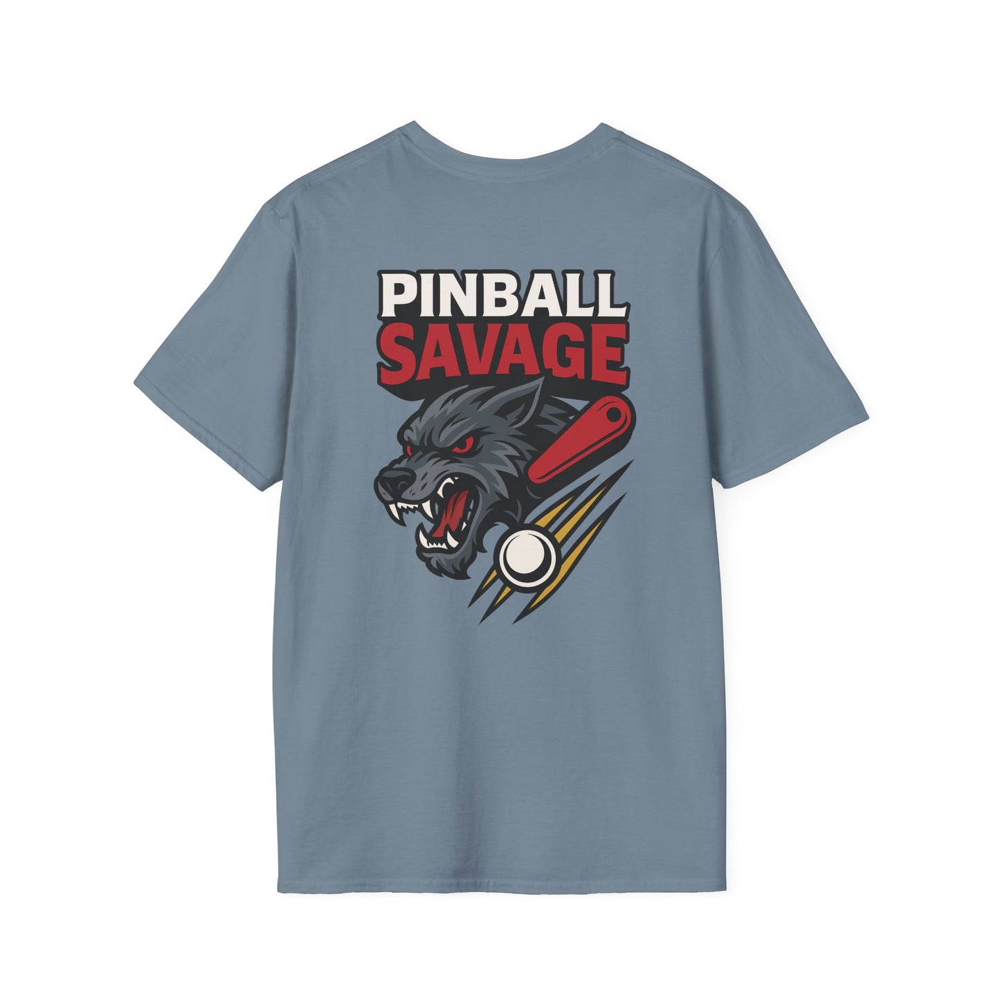 The Pinball Foundry Pinball Savage Beast, Gaming T-Shirt, Unisex Softstyle T-Shirt, Perfect Gift for Gamers, Casual Wear, Pinball Lover Apparel