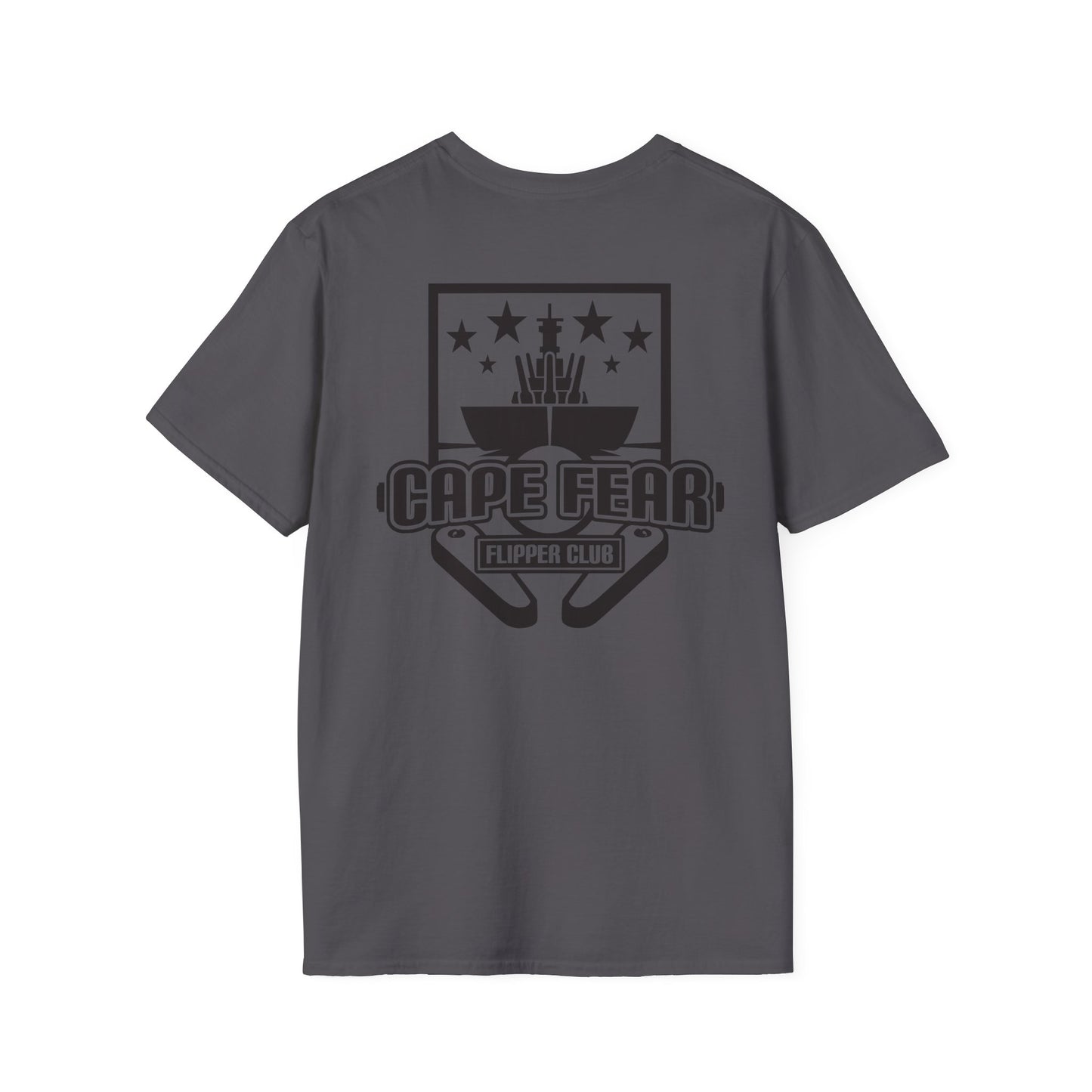 Cape Fear Flipper Club, Gaming T-Shirt, Unisex Softstyle T-Shirt, Perfect Gift for Gamers, Casual Wear, Pinball Lover Apparel