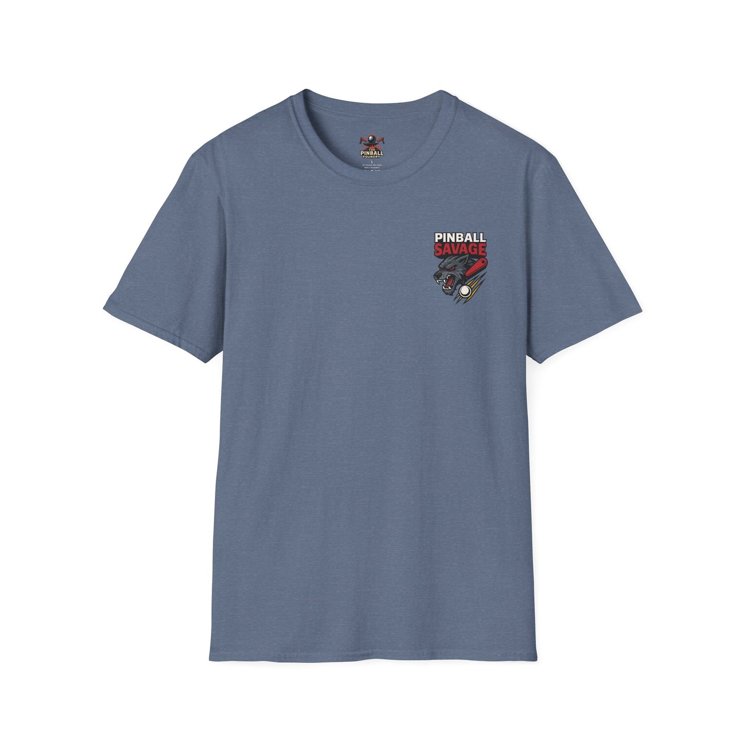 The Pinball Foundry Pinball Savage Beast, Gaming T-Shirt, Unisex Softstyle T-Shirt, Perfect Gift for Gamers, Casual Wear, Pinball Lover Apparel