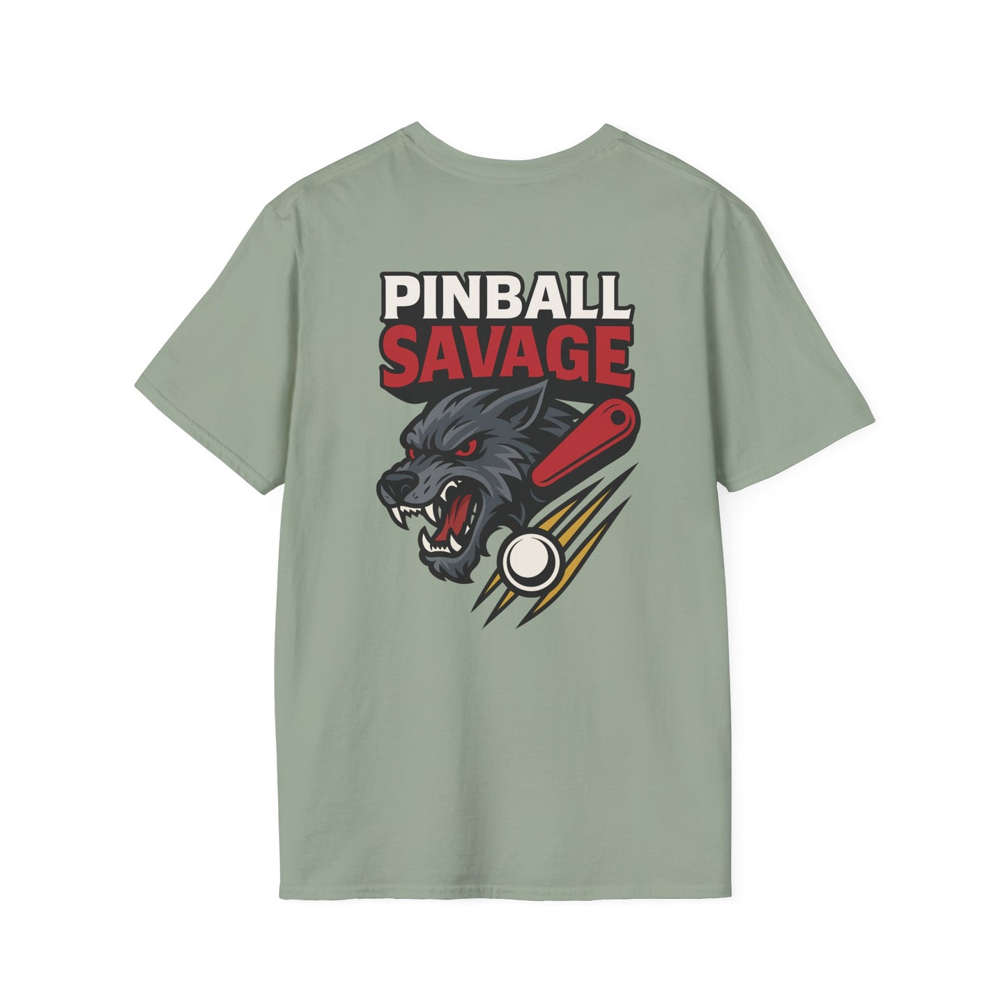 The Pinball Foundry Pinball Savage Beast, Gaming T-Shirt, Unisex Softstyle T-Shirt, Perfect Gift for Gamers, Casual Wear, Pinball Lover Apparel