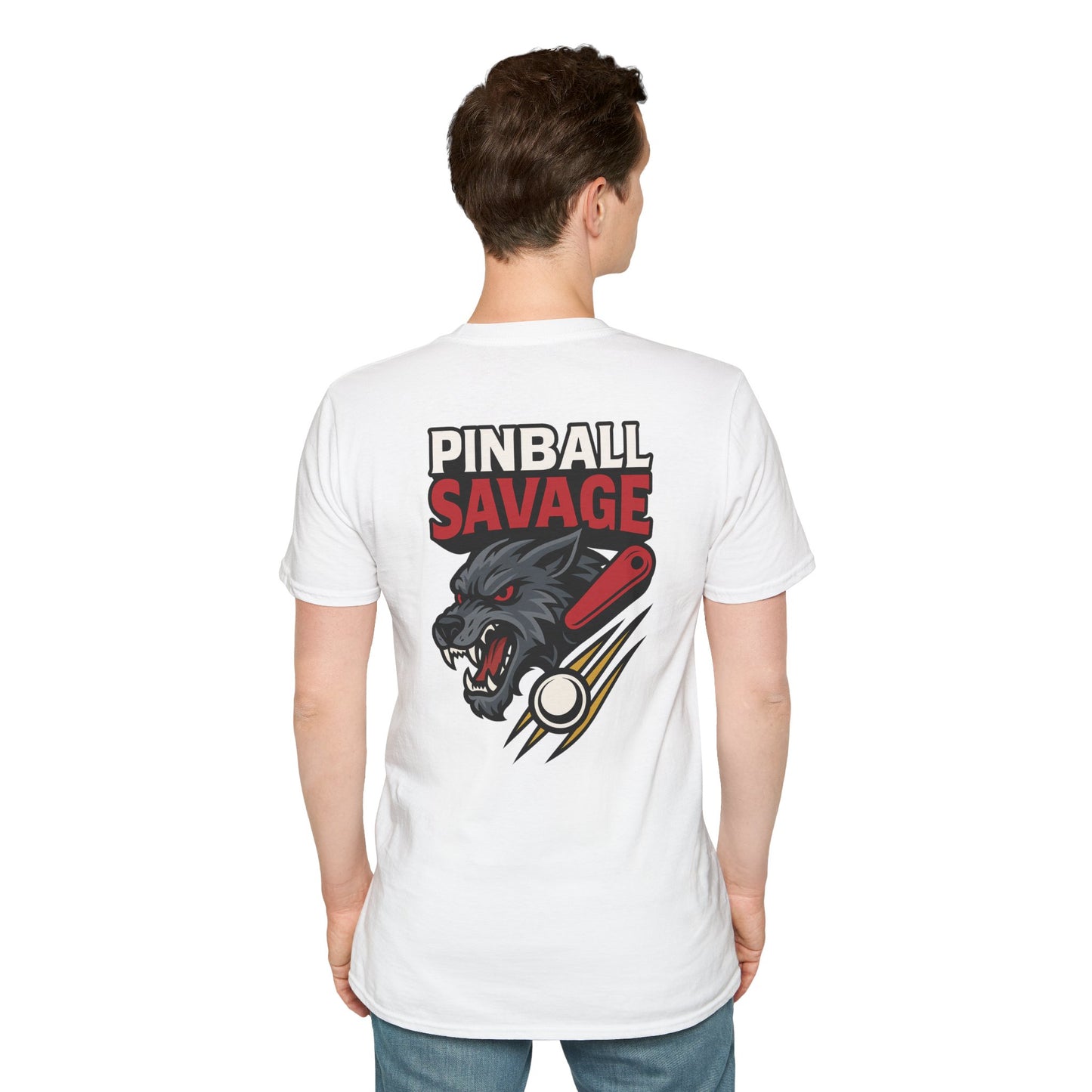 The Pinball Foundry Pinball Savage Beast, Gaming T-Shirt, Unisex Softstyle T-Shirt, Perfect Gift for Gamers, Casual Wear, Pinball Lover Apparel