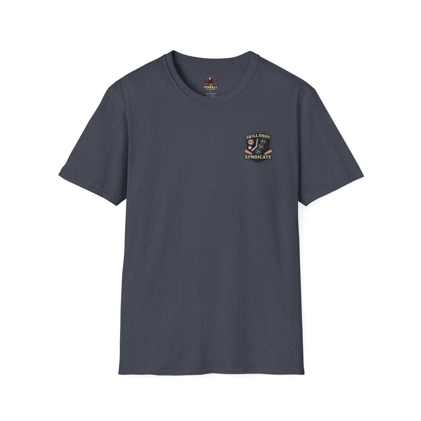 The Pinball Foundry Skill Shot Syndicate, Gaming T-Shirt, Unisex Softstyle T-Shirt, Perfect Gift for Gamers, Casual Wear, Pinball Lover Apparel