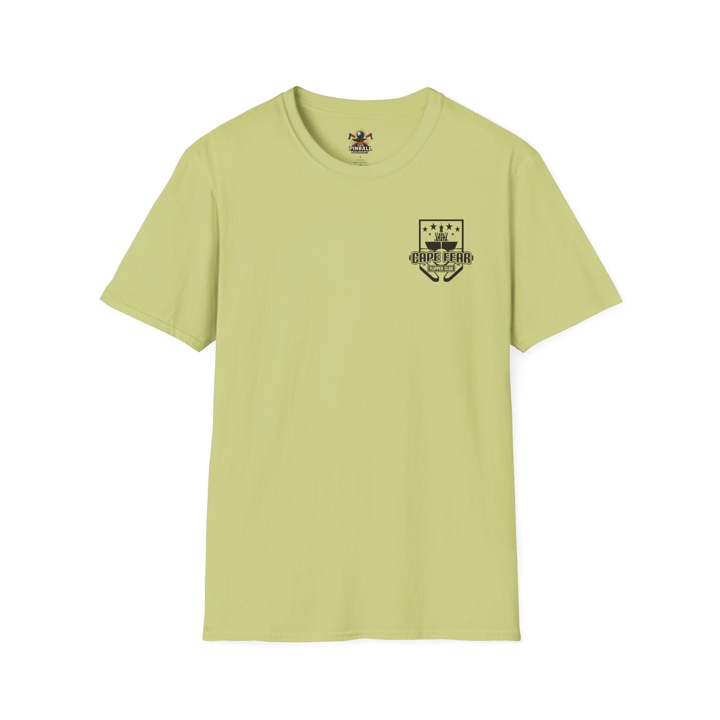 Cape Fear Flipper Club, Gaming T-Shirt, Unisex Softstyle T-Shirt, Perfect Gift for Gamers, Casual Wear, Pinball Lover Apparel