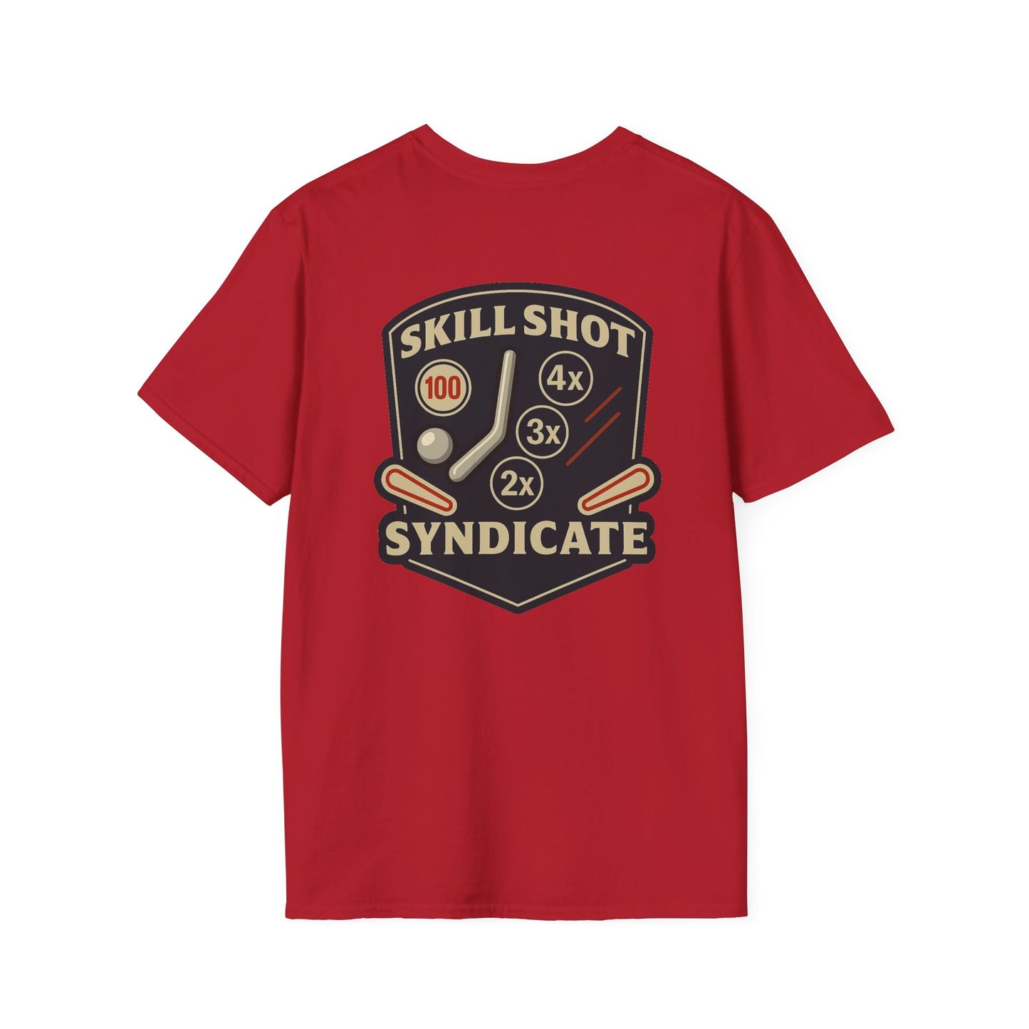The Pinball Foundry Skill Shot Syndicate, Gaming T-Shirt, Unisex Softstyle T-Shirt, Perfect Gift for Gamers, Casual Wear, Pinball Lover Apparel