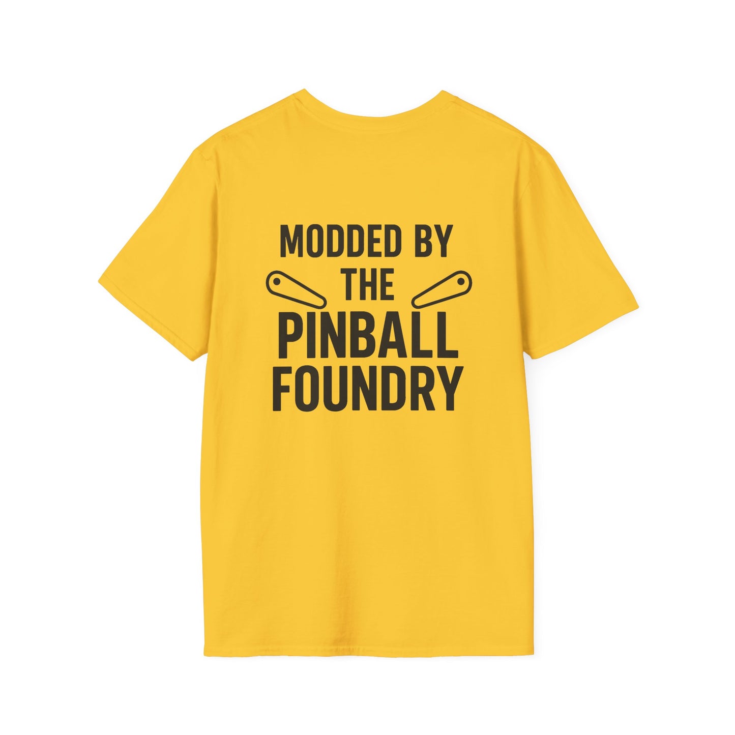 The Pinball Foundry Modded By Pinball Foundry, Gaming T-Shirt, Unisex Softstyle T-Shirt, Perfect Gift for Gamers, Casual Wear, Pinball Lover Apparel