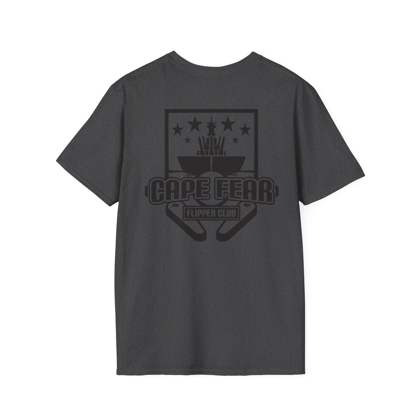 Cape Fear Flipper Club, Gaming T-Shirt, Unisex Softstyle T-Shirt, Perfect Gift for Gamers, Casual Wear, Pinball Lover Apparel