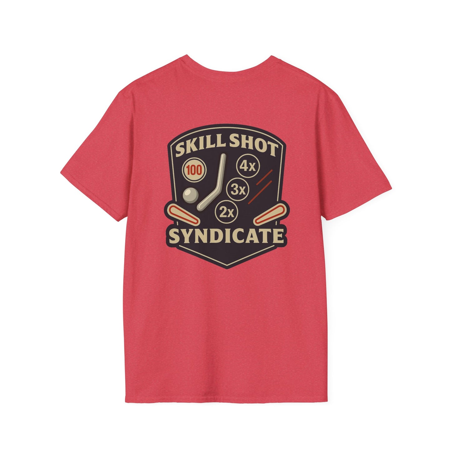 The Pinball Foundry Skill Shot Syndicate, Gaming T-Shirt, Unisex Softstyle T-Shirt, Perfect Gift for Gamers, Casual Wear, Pinball Lover Apparel