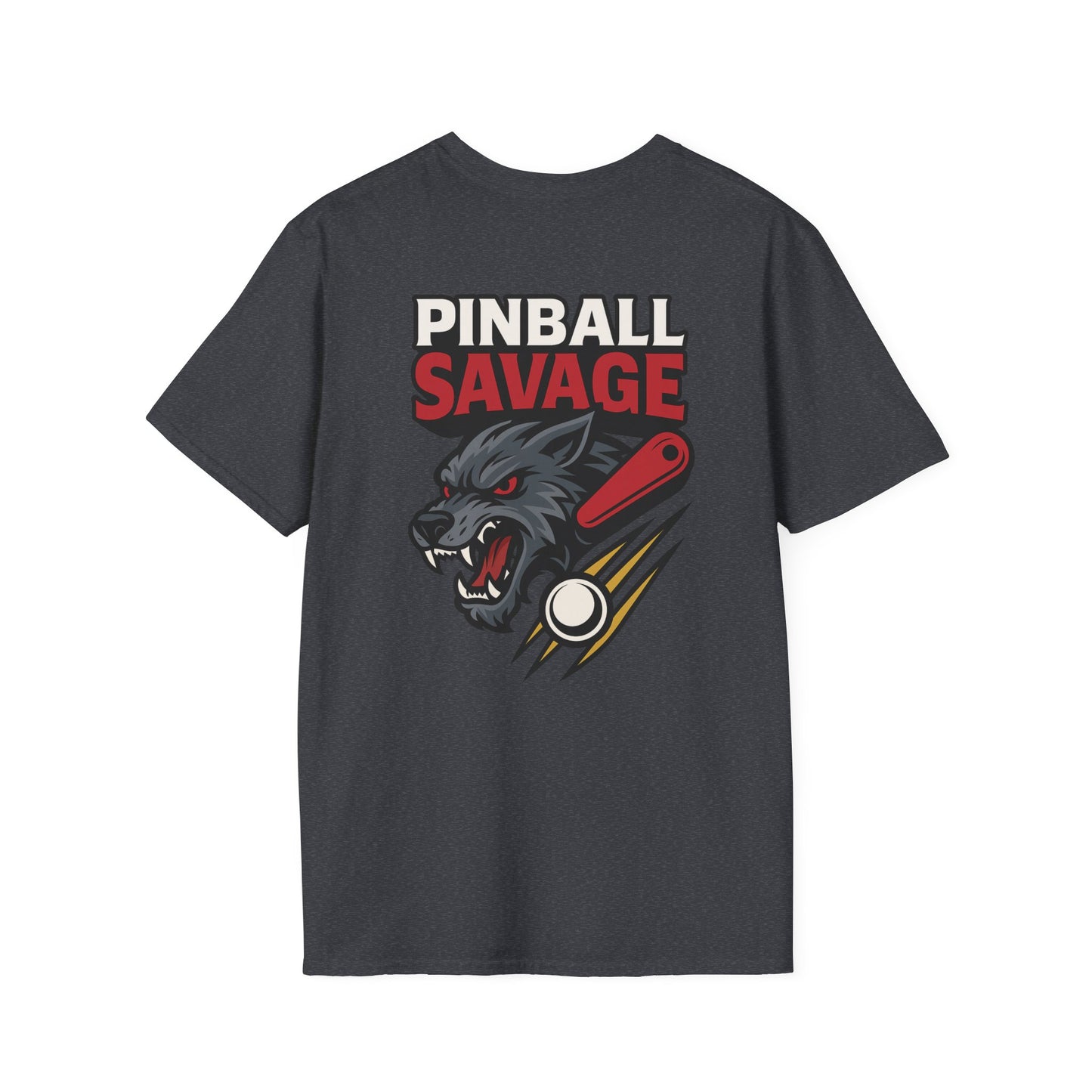 The Pinball Foundry Pinball Savage Beast, Gaming T-Shirt, Unisex Softstyle T-Shirt, Perfect Gift for Gamers, Casual Wear, Pinball Lover Apparel