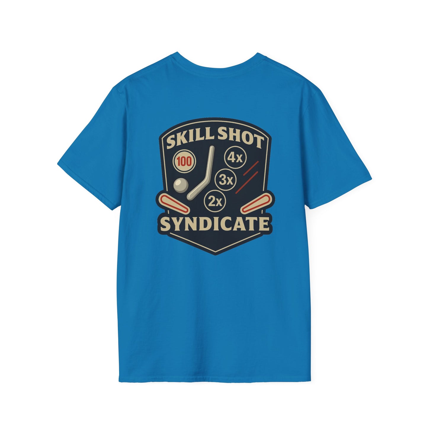 The Pinball Foundry Skill Shot Syndicate, Gaming T-Shirt, Unisex Softstyle T-Shirt, Perfect Gift for Gamers, Casual Wear, Pinball Lover Apparel
