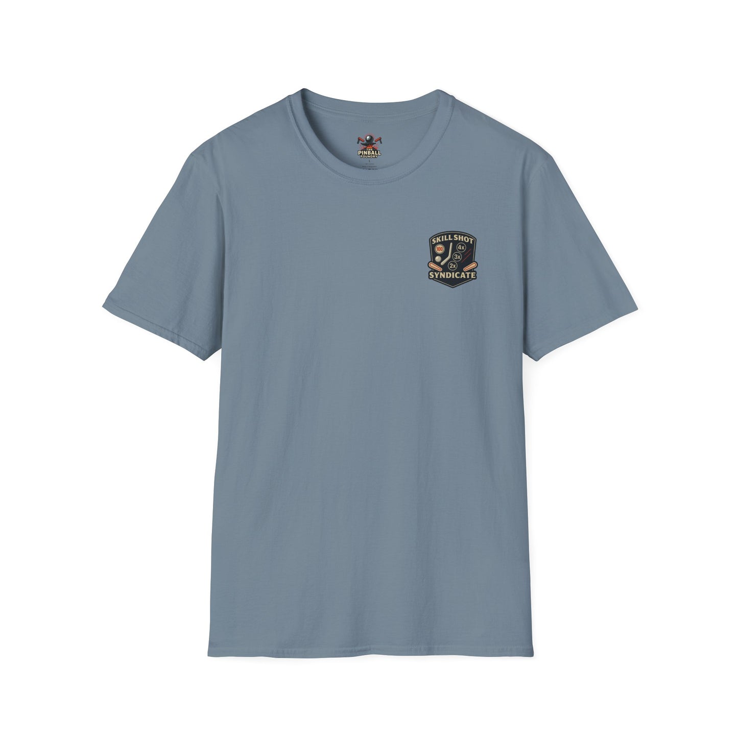 The Pinball Foundry Skill Shot Syndicate, Gaming T-Shirt, Unisex Softstyle T-Shirt, Perfect Gift for Gamers, Casual Wear, Pinball Lover Apparel