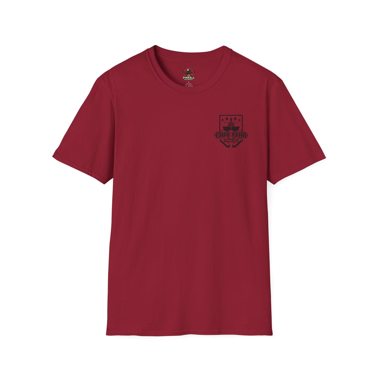 Cape Fear Flipper Club, Gaming T-Shirt, Unisex Softstyle T-Shirt, Perfect Gift for Gamers, Casual Wear, Pinball Lover Apparel