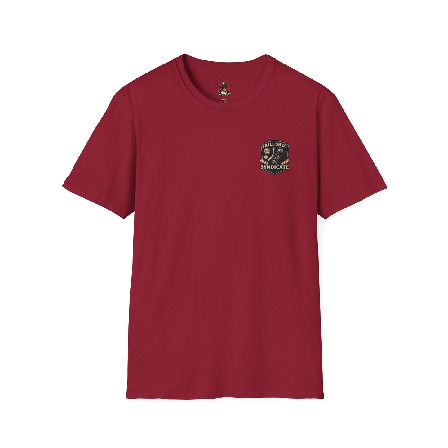 The Pinball Foundry Skill Shot Syndicate, Gaming T-Shirt, Unisex Softstyle T-Shirt, Perfect Gift for Gamers, Casual Wear, Pinball Lover Apparel