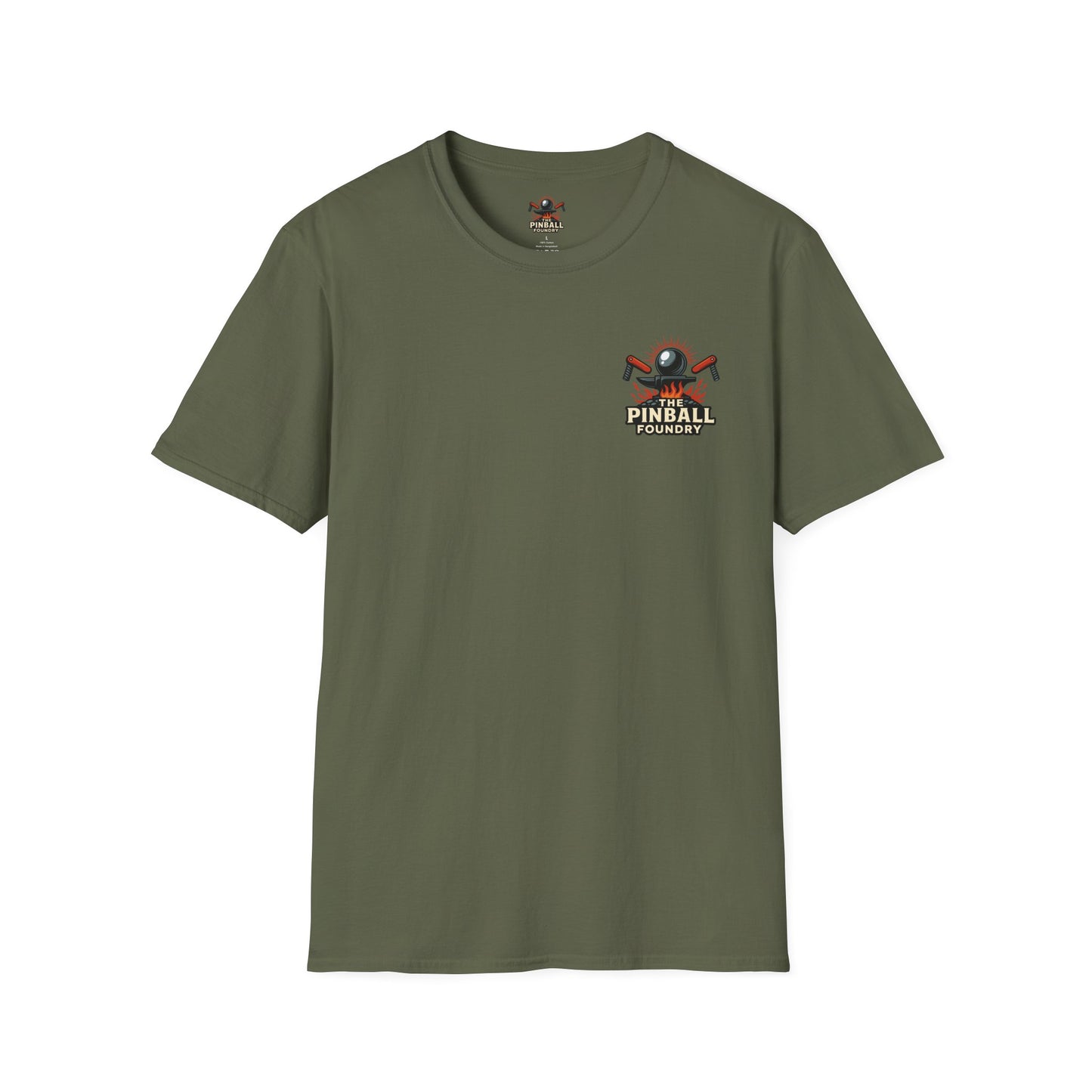 The Pinball Foundry Modded By Pinball Foundry, Gaming T-Shirt, Unisex Softstyle T-Shirt, Perfect Gift for Gamers, Casual Wear, Pinball Lover Apparel