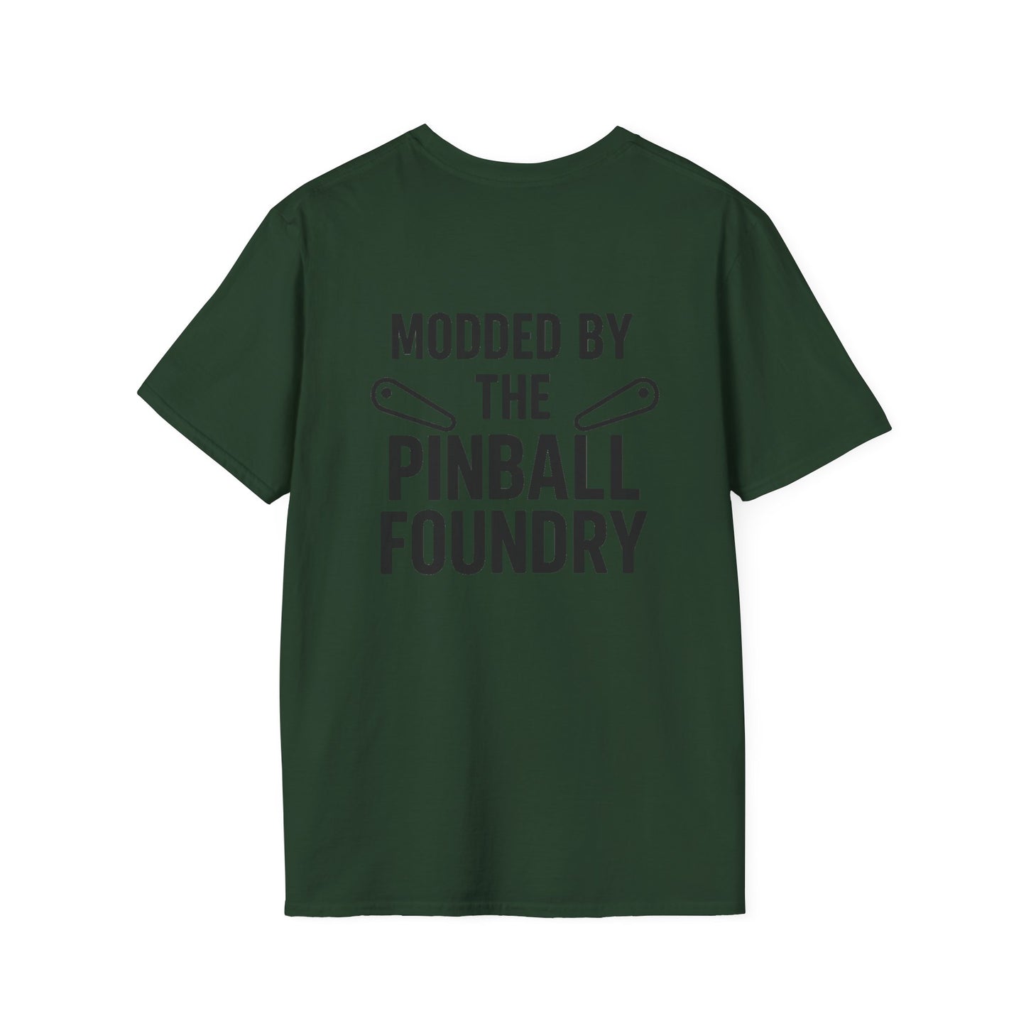 The Pinball Foundry Modded By Pinball Foundry, Gaming T-Shirt, Unisex Softstyle T-Shirt, Perfect Gift for Gamers, Casual Wear, Pinball Lover Apparel