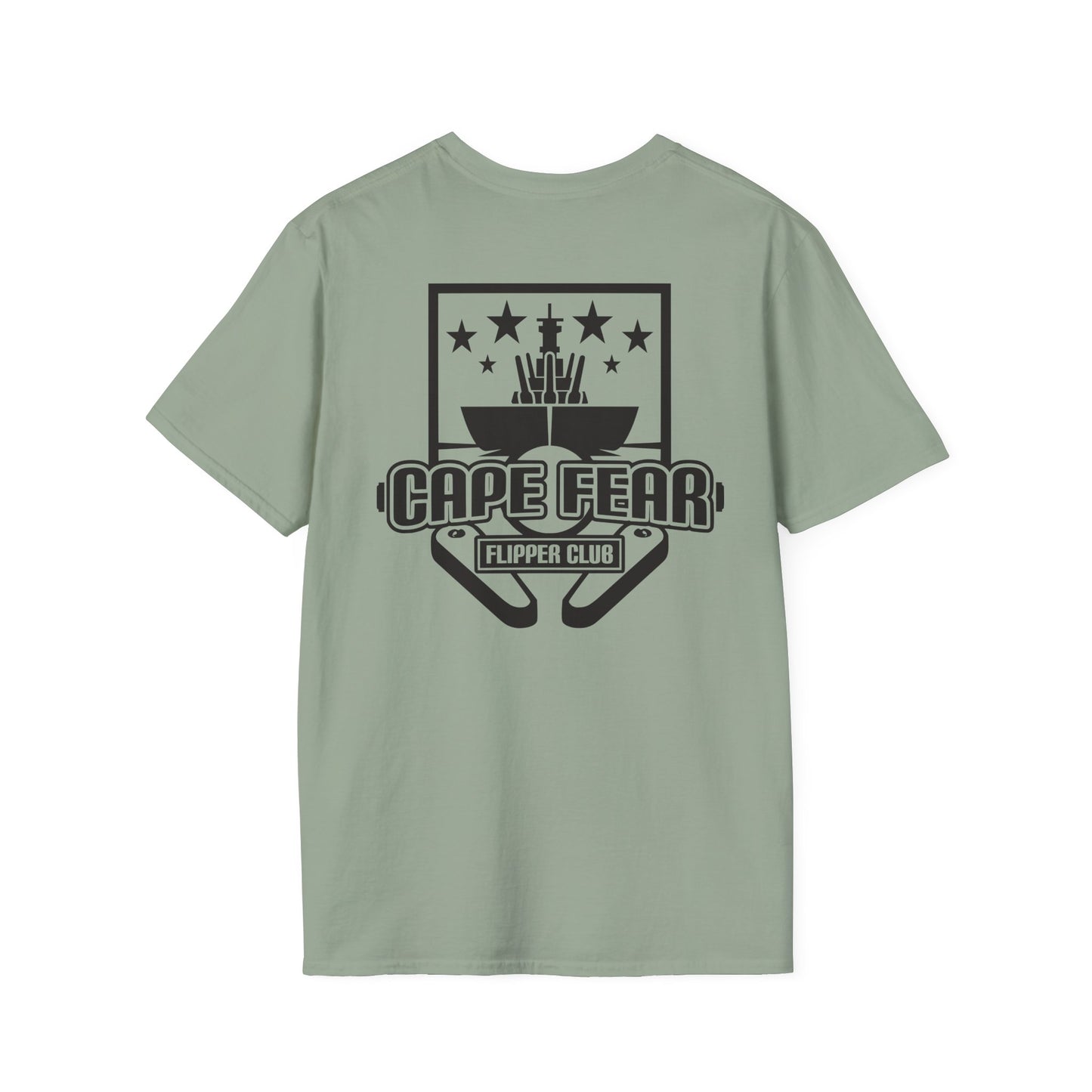 Cape Fear Flipper Club, Gaming T-Shirt, Unisex Softstyle T-Shirt, Perfect Gift for Gamers, Casual Wear, Pinball Lover Apparel