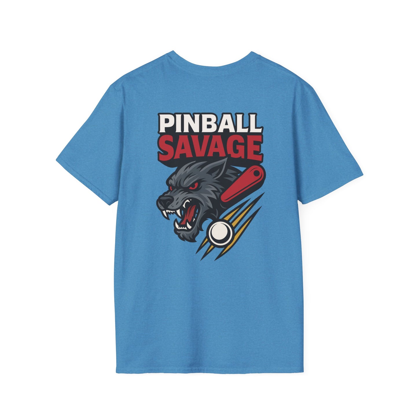 The Pinball Foundry Pinball Savage Beast, Gaming T-Shirt, Unisex Softstyle T-Shirt, Perfect Gift for Gamers, Casual Wear, Pinball Lover Apparel
