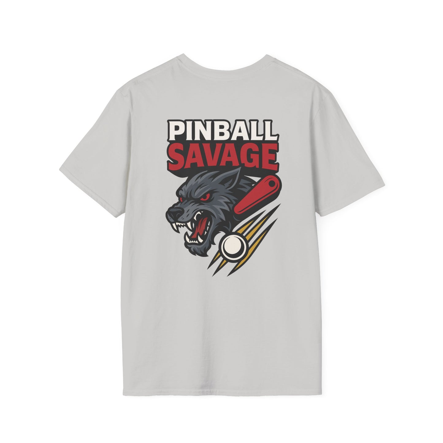 The Pinball Foundry Pinball Savage Beast, Gaming T-Shirt, Unisex Softstyle T-Shirt, Perfect Gift for Gamers, Casual Wear, Pinball Lover Apparel