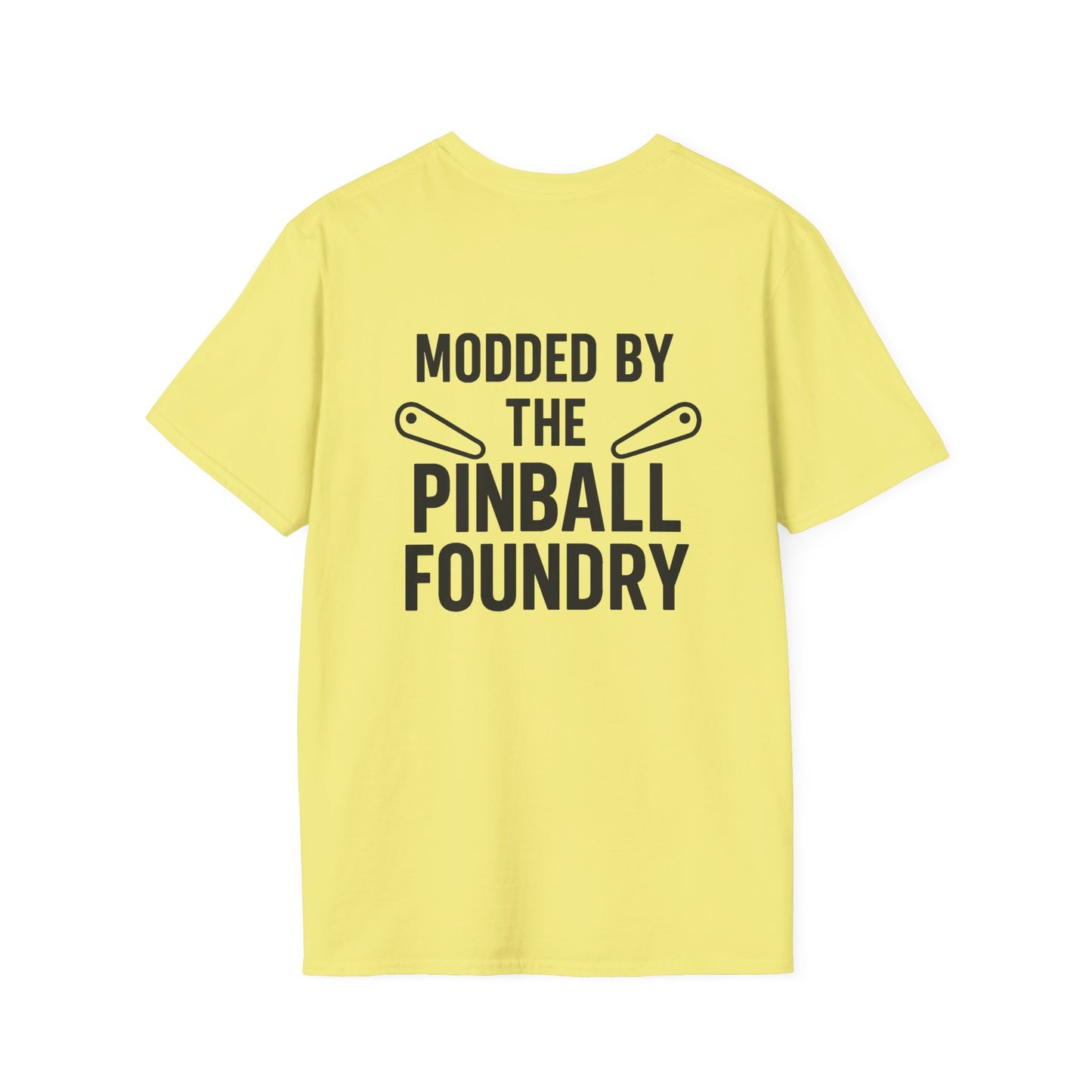 The Pinball Foundry Modded By Pinball Foundry, Gaming T-Shirt, Unisex Softstyle T-Shirt, Perfect Gift for Gamers, Casual Wear, Pinball Lover Apparel