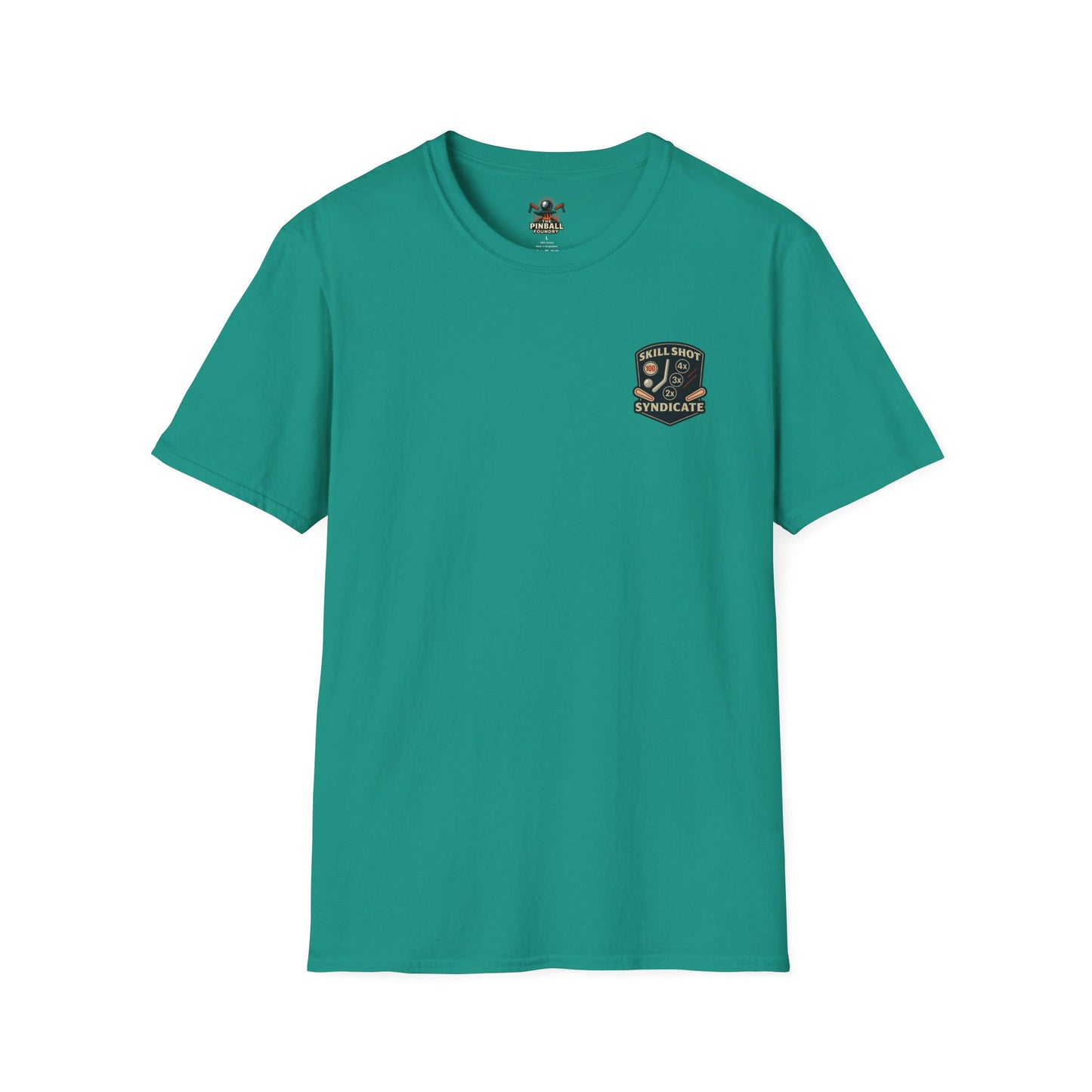 The Pinball Foundry Skill Shot Syndicate, Gaming T-Shirt, Unisex Softstyle T-Shirt, Perfect Gift for Gamers, Casual Wear, Pinball Lover Apparel