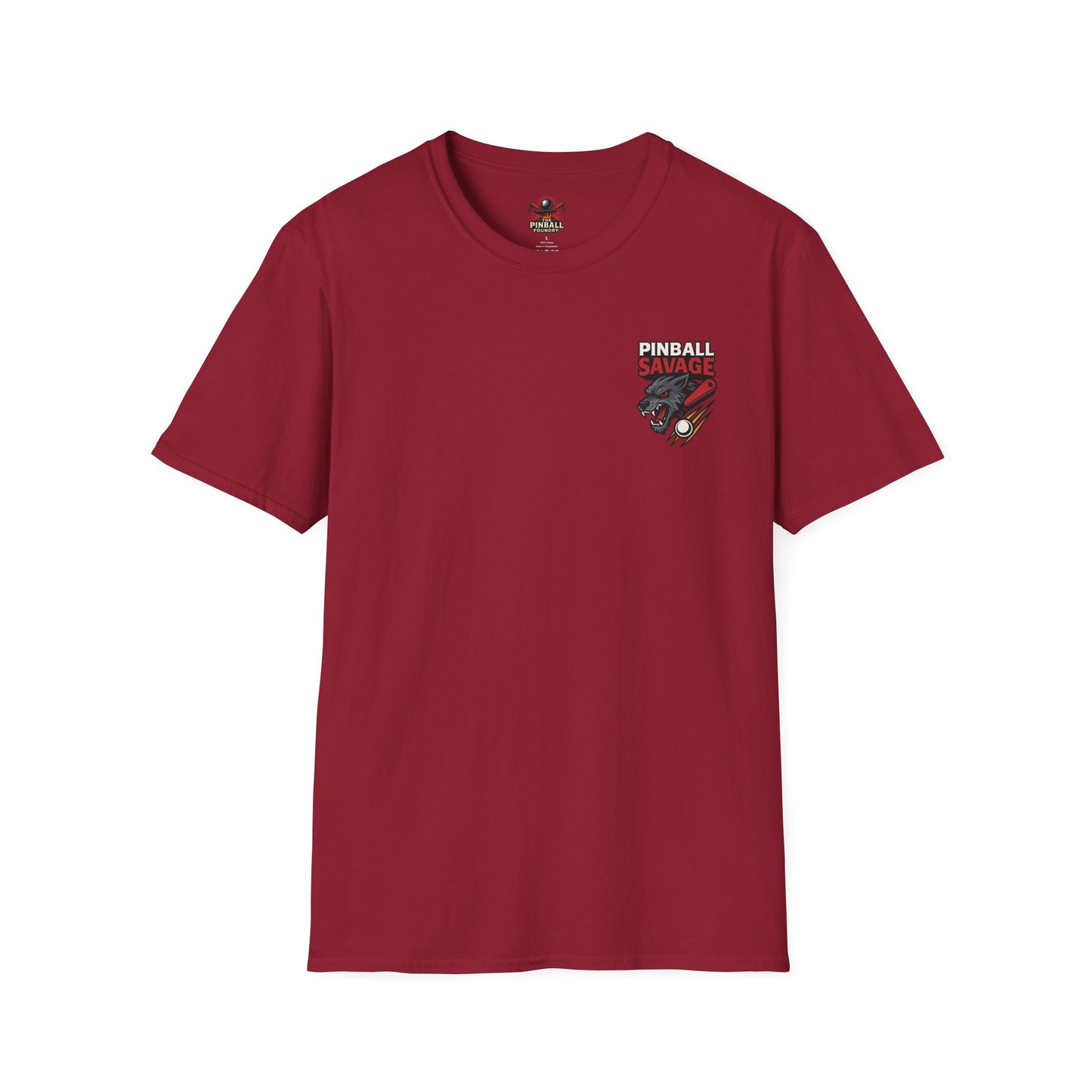 The Pinball Foundry Pinball Savage Beast, Gaming T-Shirt, Unisex Softstyle T-Shirt, Perfect Gift for Gamers, Casual Wear, Pinball Lover Apparel