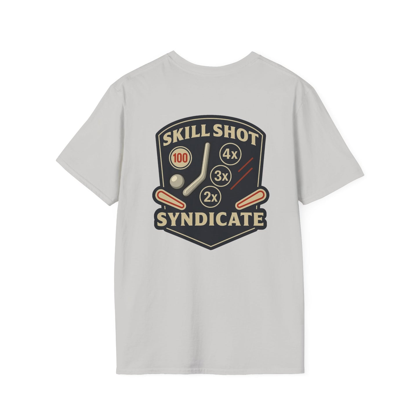 The Pinball Foundry Skill Shot Syndicate, Gaming T-Shirt, Unisex Softstyle T-Shirt, Perfect Gift for Gamers, Casual Wear, Pinball Lover Apparel