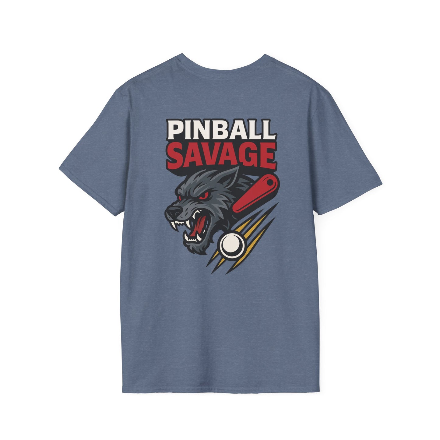 The Pinball Foundry Pinball Savage Beast, Gaming T-Shirt, Unisex Softstyle T-Shirt, Perfect Gift for Gamers, Casual Wear, Pinball Lover Apparel