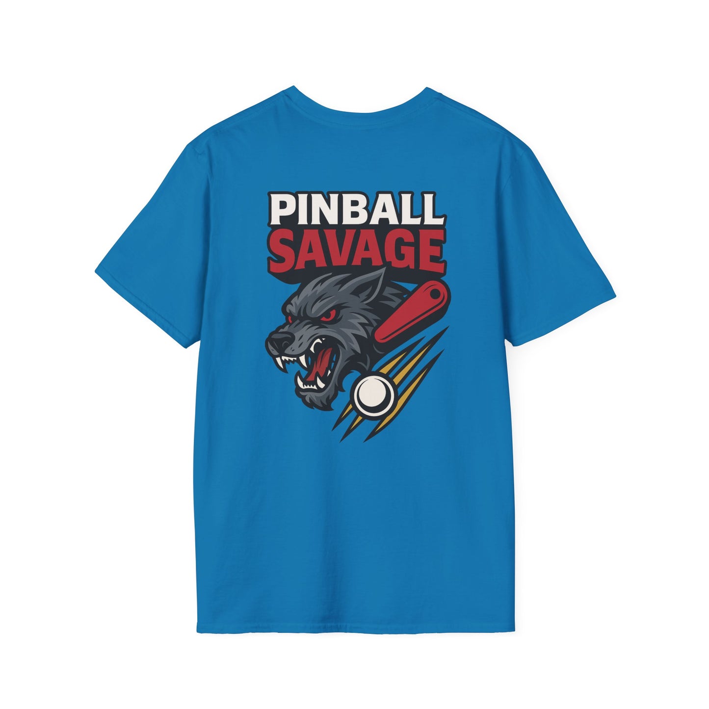 The Pinball Foundry Pinball Savage Beast, Gaming T-Shirt, Unisex Softstyle T-Shirt, Perfect Gift for Gamers, Casual Wear, Pinball Lover Apparel