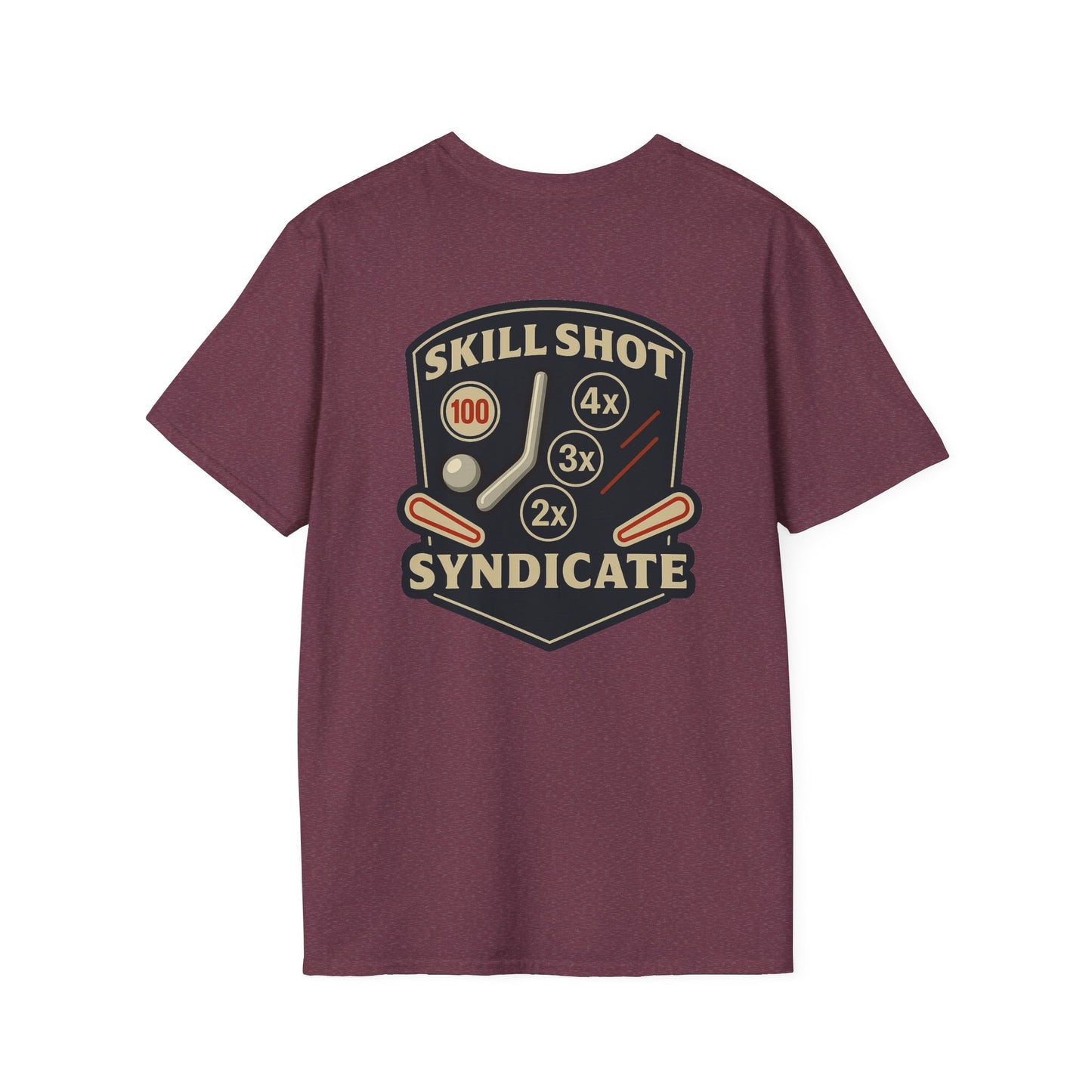 The Pinball Foundry Skill Shot Syndicate, Gaming T-Shirt, Unisex Softstyle T-Shirt, Perfect Gift for Gamers, Casual Wear, Pinball Lover Apparel