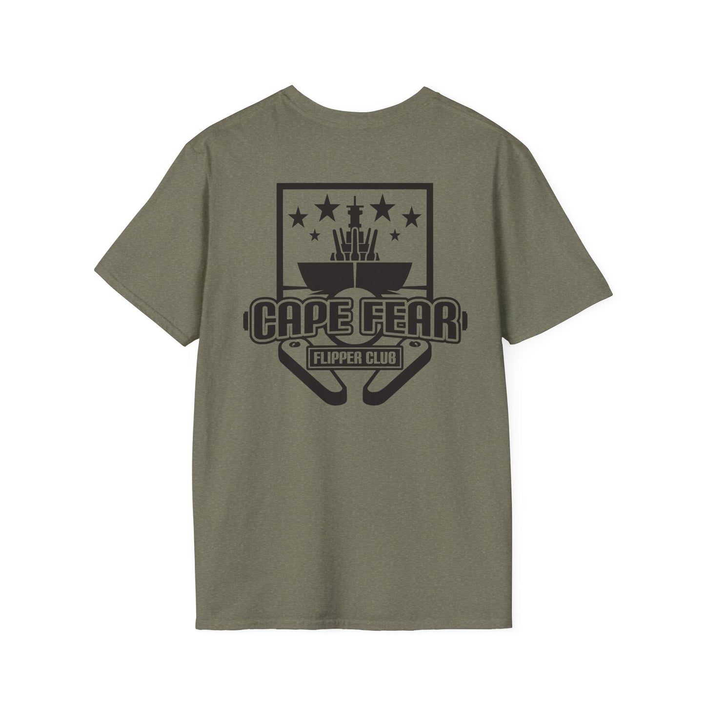 Cape Fear Flipper Club, Gaming T-Shirt, Unisex Softstyle T-Shirt, Perfect Gift for Gamers, Casual Wear, Pinball Lover Apparel