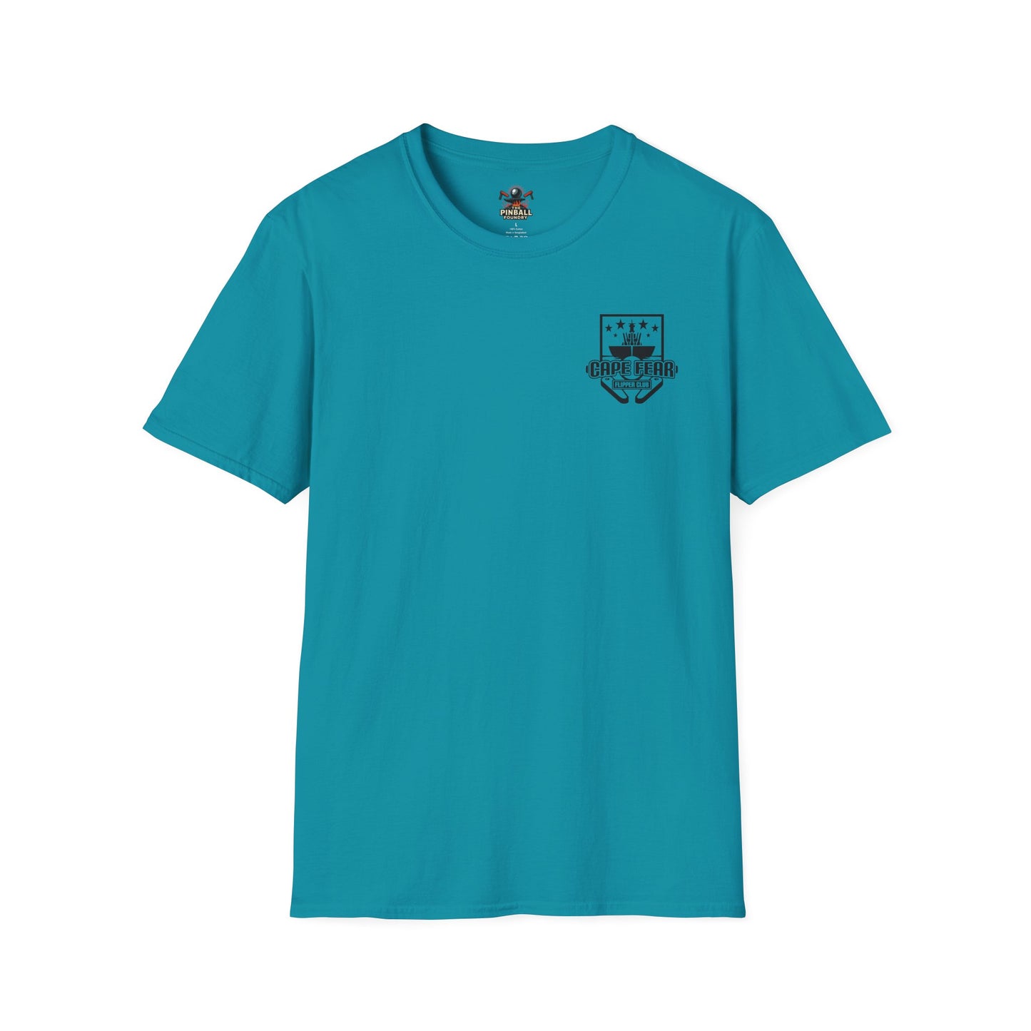 Cape Fear Flipper Club, Gaming T-Shirt, Unisex Softstyle T-Shirt, Perfect Gift for Gamers, Casual Wear, Pinball Lover Apparel