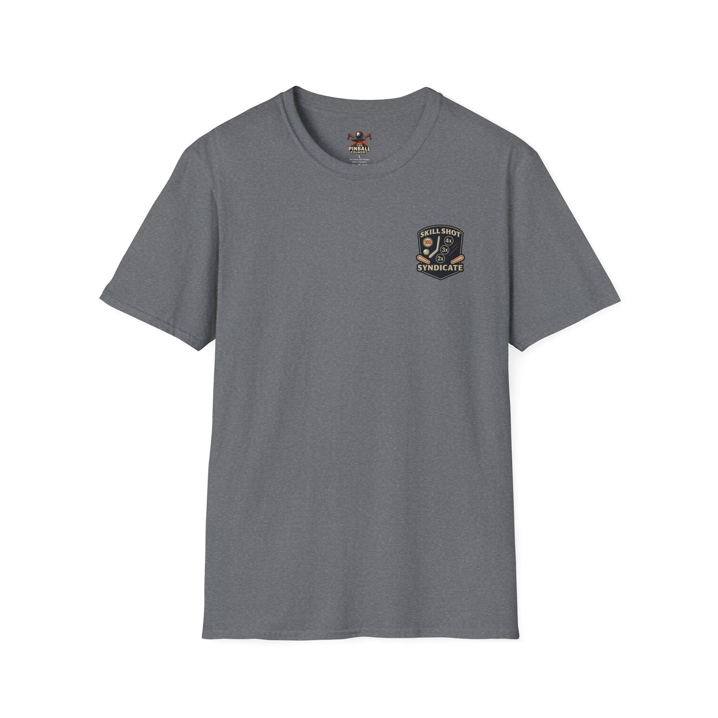 The Pinball Foundry Skill Shot Syndicate, Gaming T-Shirt, Unisex Softstyle T-Shirt, Perfect Gift for Gamers, Casual Wear, Pinball Lover Apparel