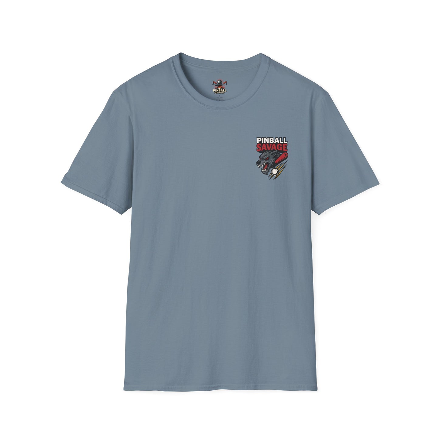 The Pinball Foundry Pinball Savage Beast, Gaming T-Shirt, Unisex Softstyle T-Shirt, Perfect Gift for Gamers, Casual Wear, Pinball Lover Apparel