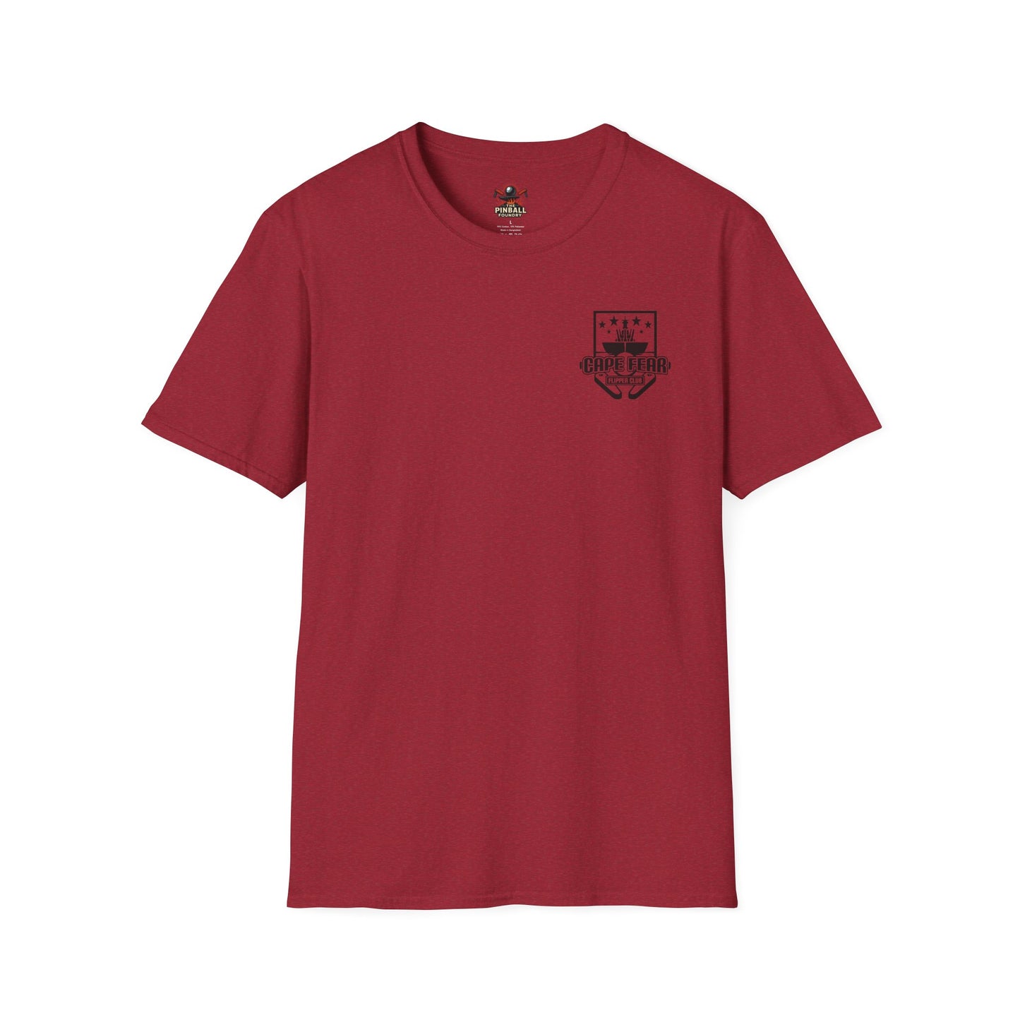 Cape Fear Flipper Club, Gaming T-Shirt, Unisex Softstyle T-Shirt, Perfect Gift for Gamers, Casual Wear, Pinball Lover Apparel