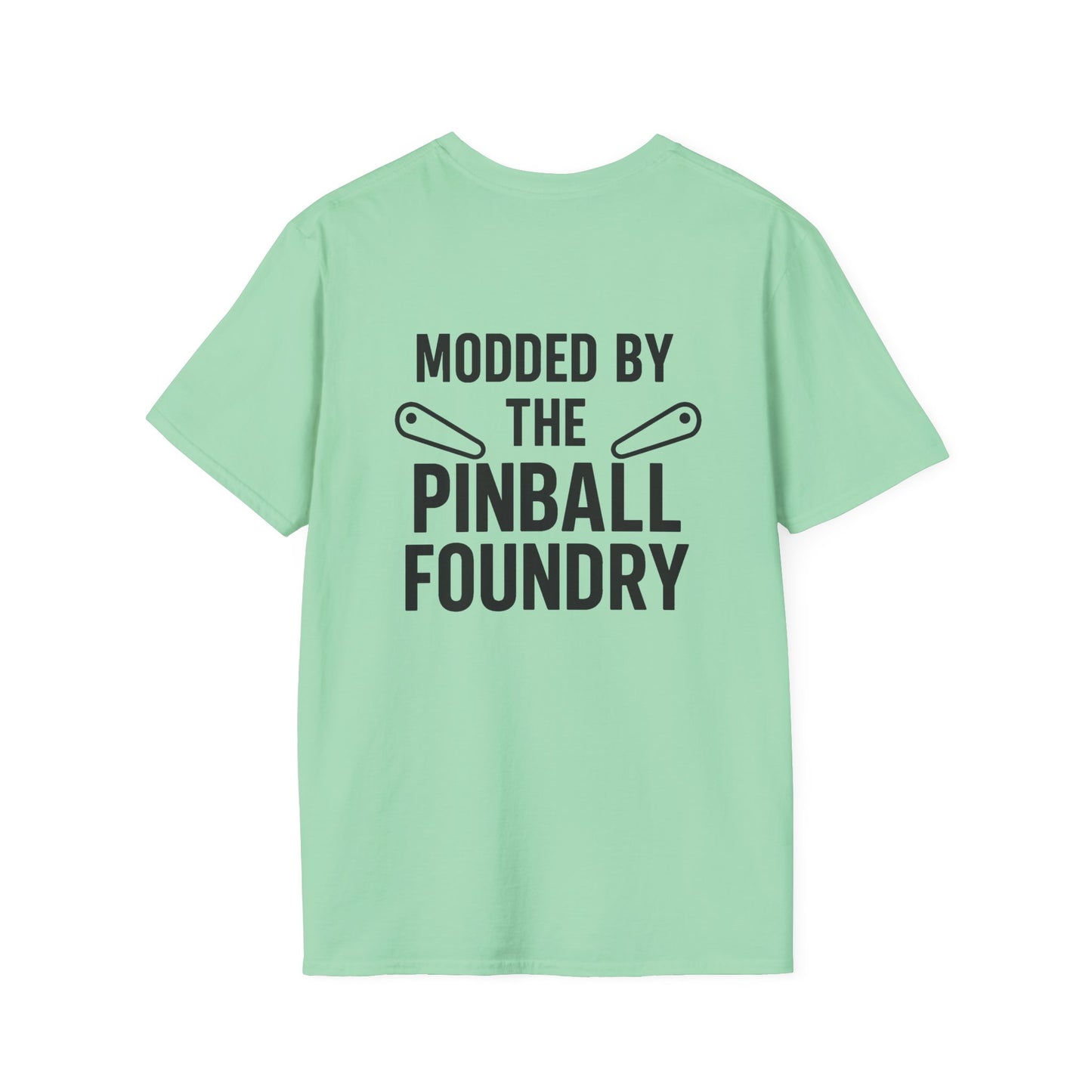 The Pinball Foundry Modded By Pinball Foundry, Gaming T-Shirt, Unisex Softstyle T-Shirt, Perfect Gift for Gamers, Casual Wear, Pinball Lover Apparel