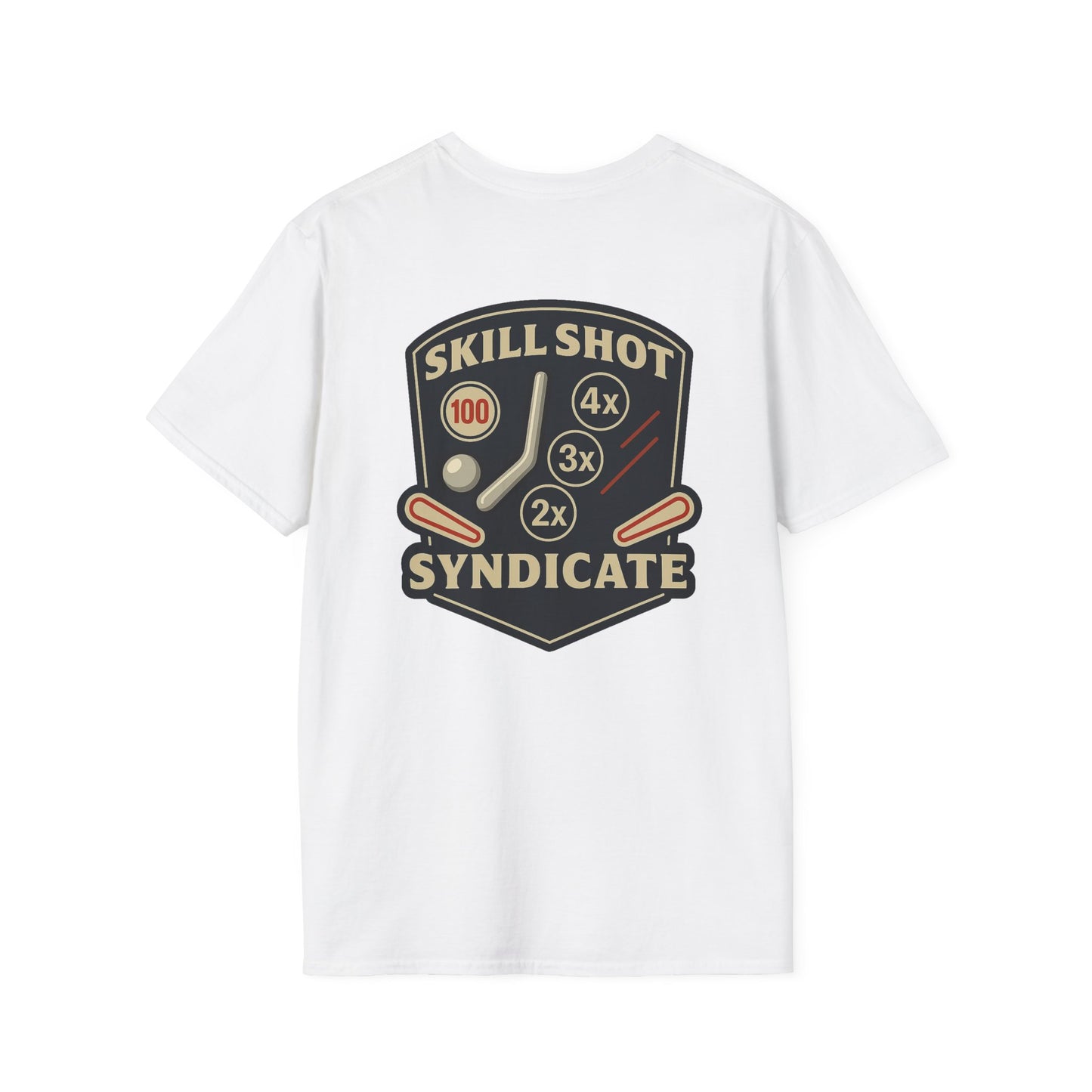 The Pinball Foundry Skill Shot Syndicate, Gaming T-Shirt, Unisex Softstyle T-Shirt, Perfect Gift for Gamers, Casual Wear, Pinball Lover Apparel