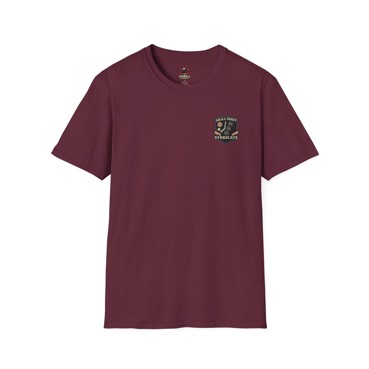 The Pinball Foundry Skill Shot Syndicate, Gaming T-Shirt, Unisex Softstyle T-Shirt, Perfect Gift for Gamers, Casual Wear, Pinball Lover Apparel